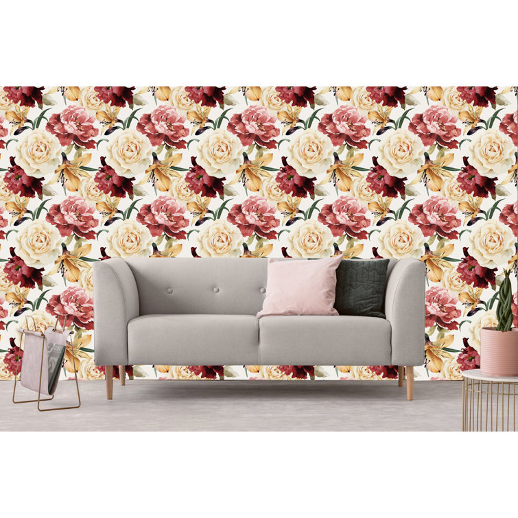 House of Hampton® Harkins Peel & Stick Floral Wallpaper Wayfair